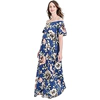 Maternity Dress Off Shoulder Maxi Pregnant Women Baby Shower Photoshoot