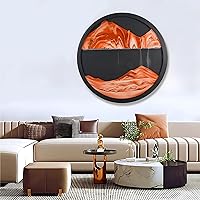BBYYT 23.6'' Moving Sand Art, Sand Art Liquid Motion, Wall Mounted Rotate Sculpture, Wall Art Deep Sea Sandscape Room Decoration,Relaxing Mood Home Office Work Decor(Orange-Black Background, 23.6'')