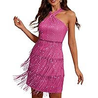 TOPMELON Sparkle Dress for Women Sequin Holiday Dresses New Year Sparkly Mini Dress Birthday Dresses for Women Party Night