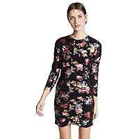 Parker Women's Adrienne Long Sleeve Fitted Ruched Front Mini Dress
