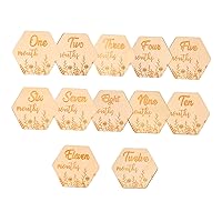 12pcs Baby Milestones Home Decor Baby Monthly Cards Baby Milestone Cards Baby Milestone Blocks Baby Shower Gifts Baby Announcement Cards Household Toddler Infant Products Wood