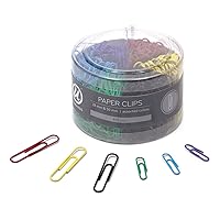 U Brands Paper Clips, Medium 1-1/8-Inch and Large 2-Inch Sizes, Assorted Colors, 450-Count - 661U08-24