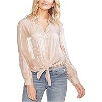Vince Camuto Womens Peach Bellini Button Up Shirt