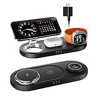 2024 Upgraded 3 in 1 Wireless Charger, Nano Magnetic iPhone Charging Station for Apple Devices, Fast Mag Safe Charging Pad for iPhone 15/14/13/12 Series & AirPods Pro & All Apple Watch Series, Black