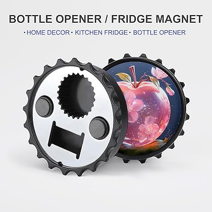 Crystal Apples Fridge Sticker with Bottle Opener Funny Beer Opener Refrigerator Sticker