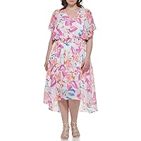 DKNY Women's Flutter Sleeve Fit and Flare Dress