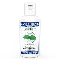 ExtraBrite Baking Soda Tooth Powder, Mint – SLS & Fluoride-Free Toothpaste Powder with Oxidizing Calcium Peroxide, Whitening Toothpaste Alternative + DailyRinse Single-Use Pack