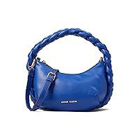 Anne Klein Convertible Crescent Shoulder Bag w/Braided Trim Lazuli Blue One Size