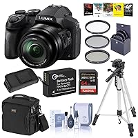 Lumix DMC-FZ300 12.1MP Digital Camera 24x Zoom - Bundle with Camera Case, 64GB U3 SDHC Card, Spare Battery, 52mm UV Filter, Tripod, Cleaning Kit, Memory Wallet, Software Package