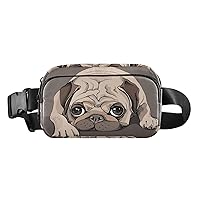 ALAZA Pug Puppy Belt Bag Waist Pack Pouch Crossbody Bag with Adjustable Strap for Men Women College Hiking Running Workout Travel