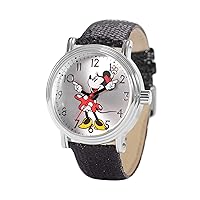 Disney Mickey Mouse Adult Vintage Articulating Hands Analog Quartz Watch, Black