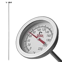 Garden Weasel Analog Soil & Composting Dial Thermometer - 20-Inch Probe | Measures 0 to 220 Degrees Fahrenheit | Soil Temperature, Worm Compost | 98000-A