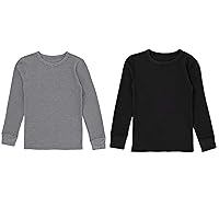 Fruit of the Loom Boys' Premium 2-Pack Thermal Waffle Crew Top