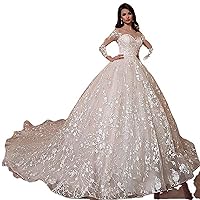 Women Wedding Dress Lace Embroidered Long Sleeve Bridal Maxi Dress Evening Gown Bodycon Beach Vintage Bridesmaid Dresses