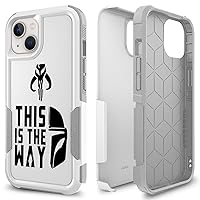 Case for iPhone 13, Mandalorian Halmet Pattern Shock-Absorption Hard PC and Inner Silicone Hybrid Dual Layer Armor Defender Case Protective Cover for iPhone 13 (6.1 inch)