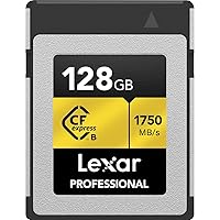 128GB Professional CFexpress Type B Memory Card GOLD Series, Up To 1750MB/s Read, Raw 8K Video Recording, Supports PCIe 3.0 and NVMe (LCXEXPR128G-RNENG)
