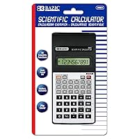 BAZIC Scientific Calculator 56 Function w/Flip Cover, Engineering Calculators LCD Display, for Student Professional, Silver Black, 1-Pack