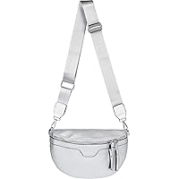 styleBREAKER Ladies Shoulder Bag in Half Moon Shape, Detachable Adjustable Shoulder Strap, Plain Handbag 02012380