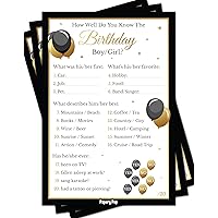 Birthday Games - How Well Do You Know The Birthday Boy or Girl (Pack of 50)