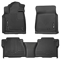 Husky Liners 98581 Black Weatherbeater Front & 2nd Seat Floor Liners Fits 2007-2011 Toyota Tundra CrewMax / Double Cab