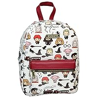 Bioworld Harry Potter Allover Chibi Character Pattern Faux Leather Tote Bag Mini Backpack