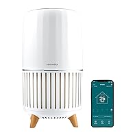 Homedics Smart Air Purifier, 4-in-1 Tower for Large Rooms, True HEPA Filtration, UV-C Technology, Activated Carbon Odor Filter, Reduces Bacteria, Virus, VOCs, Wi-Fi and Voice Control