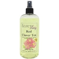 Red Clover Tea Body Spray (Double Strength), 16 ounces, Body Mist for Women with Clean, Light & Gentle Fragrance, Long Lasting Perfume with Comforting Scent for Men & Women, Cologne with Soft, Subtle
