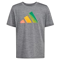 adidas Boys' Moisture-Wicking Athletic T-Shirt Bos Ghost Logo Short Sleeve