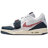 Air Jordan Legacy 312 Low Big Kids' Shoes (CD9054-146, White/Wolf Grey/Pale Ivory/Armory Navy) Size 3.5