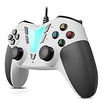 IFYOO PC Steam Game Controller, ONE Pro Wired USB Gaming Gamepad Joystick Compatible with Computer/Laptop(Windows 11/10/8/7/XP), Android(Phone/Tablet/TV/Box), PS3 - White&Gray