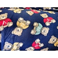 Ad Fabric, Polar Fleece Teddy Bears Fleece Printed Fabric / 60