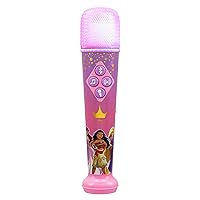 eKids Disney Princess Karaoke Microphone for Kids, Bluetooth Microphone Includes Built-in Music and Light Show, Designed for Fans of Disney Princess Toys
