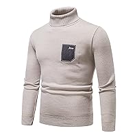 DuDubaby Men's Autumn Winter Casual Long Sleeve Solid Color Pullover Sweaters Tops