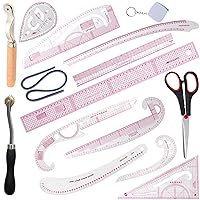 French Curve Ruler for Pattern Making, 15 Pieces Clear Sewing Ruler Set for Beginners Tailors Designers