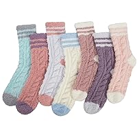 6-7 Pairs Womens Winter Fuzzy Socks Cozy Fluffy Socks Warm Fuzzy Christmas Socks for Women Gifts