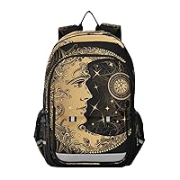 ALAZA Boho Crescent Moon Sun Mandala Laptop Backpack Purse for Women Men Travel Bag Casual Daypack with Compartment & Multiple Pockets