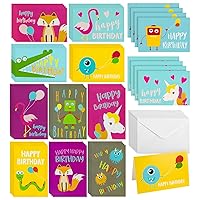 Best Paper Greetings 48 Pack Kids Birthday Cards Bulk with Envelopes - Childrens Birthday Cards Assortment (12 Designs, 4x6 In)