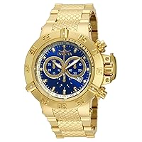 Invicta Men's 14501 Subaqua Noma III Chronograph Blue Dial 18k Gold Ion-Plated Stainless Steel Watch