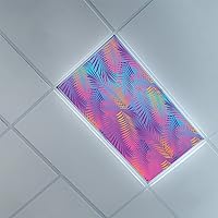 Fluorescent Light Covers for Ceiling Light Diffuser Panels-Tropical Party Pattern-Light Filters Ceiling LED Ceiling Light Covers-2ft x 4ft Drop Ceiling Fluorescent Decorative,Multicolor
