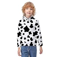 Cow Print Children's Hoodies Printed Hooded Pullover Sweatshirt For Boys Girls