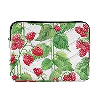 Laptop Sleeve Case 13-14 Inch Thin Computer Cases for Laptop Watercolor Berry Raspberry Green and Red Computer Carrying Bag for Work Journey