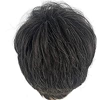 Andongnywell Short Curly Wigs for Men Fashion Synthetic Fiber Hair Male Wigs for Daily Use Day Heat Resistant Hairpiece