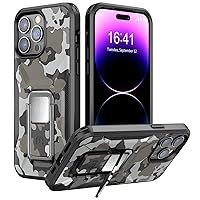 MYBAT Pro Stealth Series Phone Case for iPhone 14 Pro Max Case with Stand 6.7