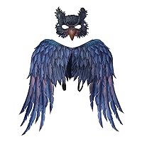 Owl Wing For Kid Adult Children Large Black Wing Cosplay Accessories Masquerade Theme Accessery Animal Face
