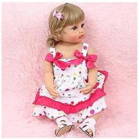 Newborn Baby Doll, 55cm Real Silicone Baby - with Cute Pot-Dot Costume Reborn Newborn - for Girls and Children Birthday Gifts