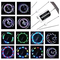 DAWAY LED Bike Wheel Lights - A12 Waterproof Cool Bicycle Tire Light, Safety Spoke Lights for Kids Boys Girls Men Women, 30 Fun Bright Patterns, Auto & Manual Dual Switch, with Battery