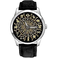 Sun Signs Zodiac Circle Classic 40 mm Solid Brass Astrology ENTHUSIAST'S Wrist Watch