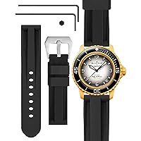 Ocdin 22 MM Watch Band for Blancpain X Swatch Silicone Replacement Strap with Hex Spanner Compatible with Bioceramic SCUBA Fifty Fathoms