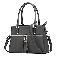 KKXIU Women Satchel Bags Handle Shoulder Handbags and Purses Pockets Zipper Leather Crossbody Bags