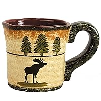 Paseo Road by HiEnd Accents Rustic Bear 4 Piece Ceramic Moose Mug Set, Rustic Cabin Lodge Style